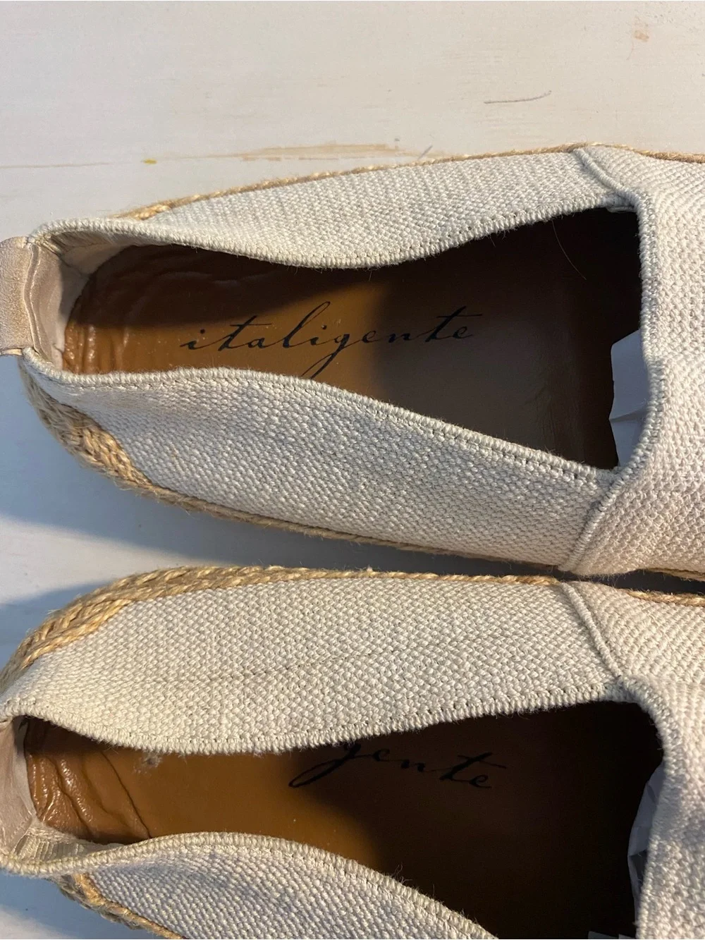 *Made in Italy* Italigente Men's Casual Canvas Slip-On Espadrilles in Natural